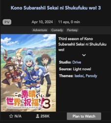 Konosuba Season 3 Watch Online Free Now HD