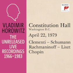 Vladimir Horowitz in Recital at Constitution Hall Washington D. C. April 22, 1979