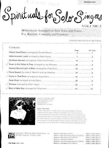 Spirituals for Solo Singers Volume 2