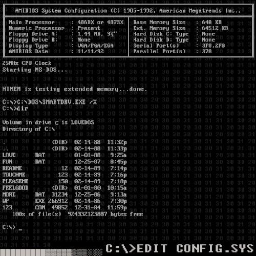 C:\>EDIT CONFIG.SYS