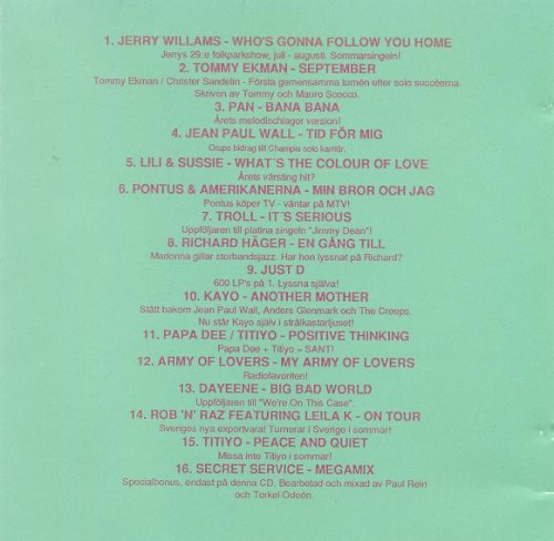 Sonet Grammofon AB Promotion CD 2/90