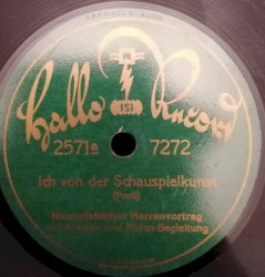 Ich von der Schauspielkunst / Zeitungsfritze