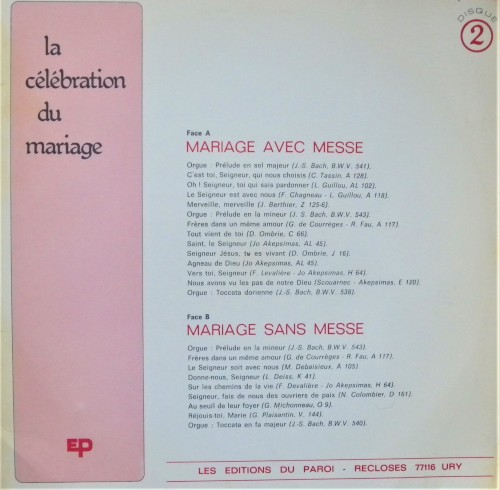 La célébration du mariage - disque 2