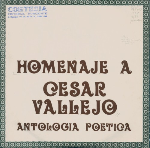 Homenaje a César Vallejo (Antología poética)