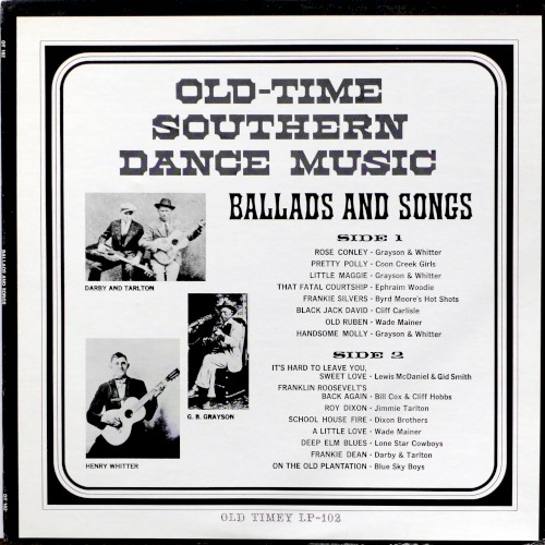 Old-Time Southern Dance Music: Ballads And Songs