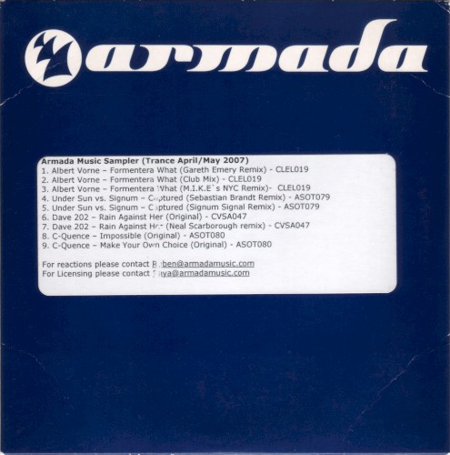 Armada Music Sampler: Trance April/May 2007