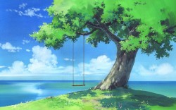 under the trees