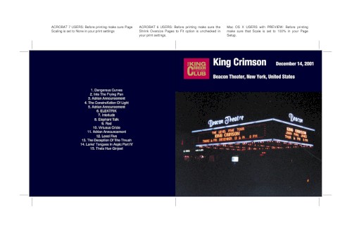 Dec 14, 2001 – Beacon Theater