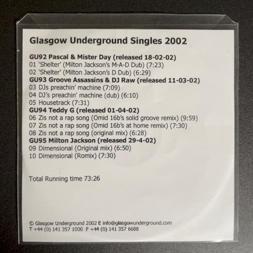 Glasgow Underground Singles 2002