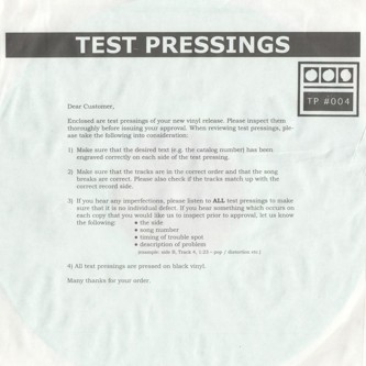 Testpressing #004