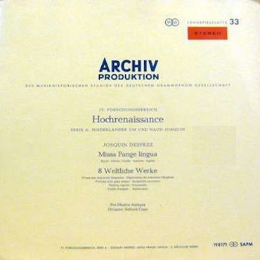 Missa Pange Lingua / 8 Weltlische Werke
