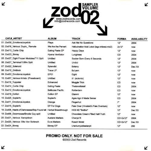 Zod Sampler, Volume 2