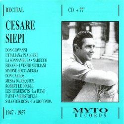 Cesare Siepi: Recital 1947 – 1957