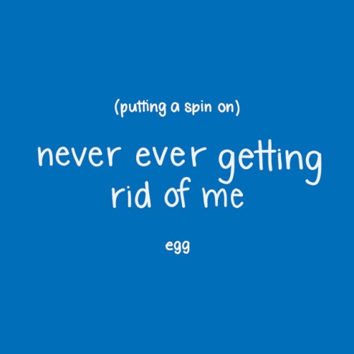 Putting a Spin on Never Ever Getting Rid of Me