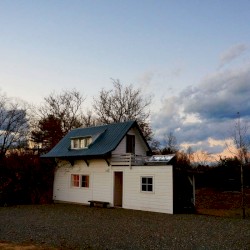 in a cold cottage, in the dirt, in outer space