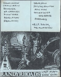Randy Rhoads’ Last Atlanta Show 3/17/82