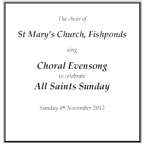 All Saints 2012