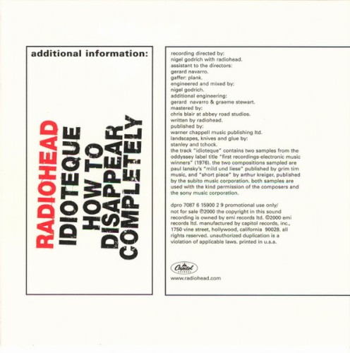 Idioteque / How to Disappear Completely