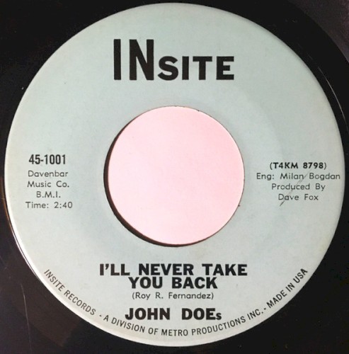 I'll Never Take You Back / One Kind Favor