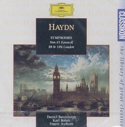 Hadyn Symphonien Nr. 45 "Abschied" / Nr. 88 & 144 "London", English Chamber Orchestra Daniel Barenboim, Wiener Philharmoniker Karl Böhm, London Philharmonic Orchestra Eugen Jochum