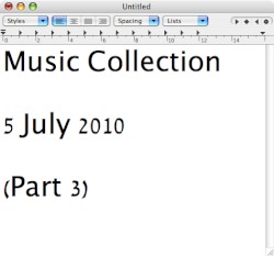 Music Collection 5 July 2010 (Part 3)