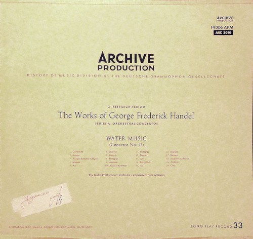 The Works of George Frederick Handel: Series A: Orchestral Concertos